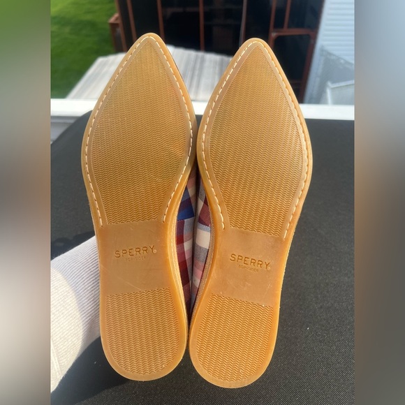 Sperry Red and Blue Plaid Loafers Women’s Size 8 - Picture 3 of 5